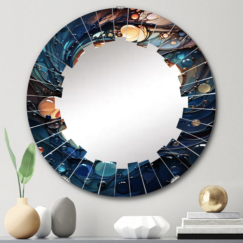 Millsmith - Miroir mural moderne rond, 24 po x 24 po