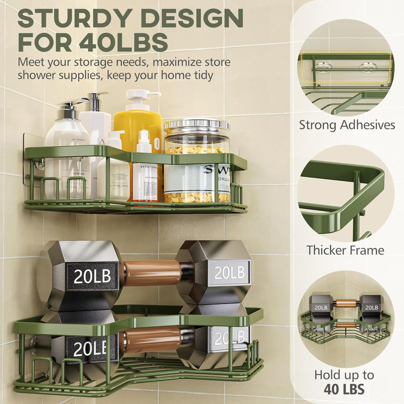 Accessoires de support de rangement pour le comptoir de salle de bain, Vert