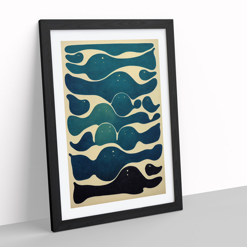 Retro Abstract Art No.7 - Framed Print, Black Framed, 64cm H x 46cm W x 2cm D