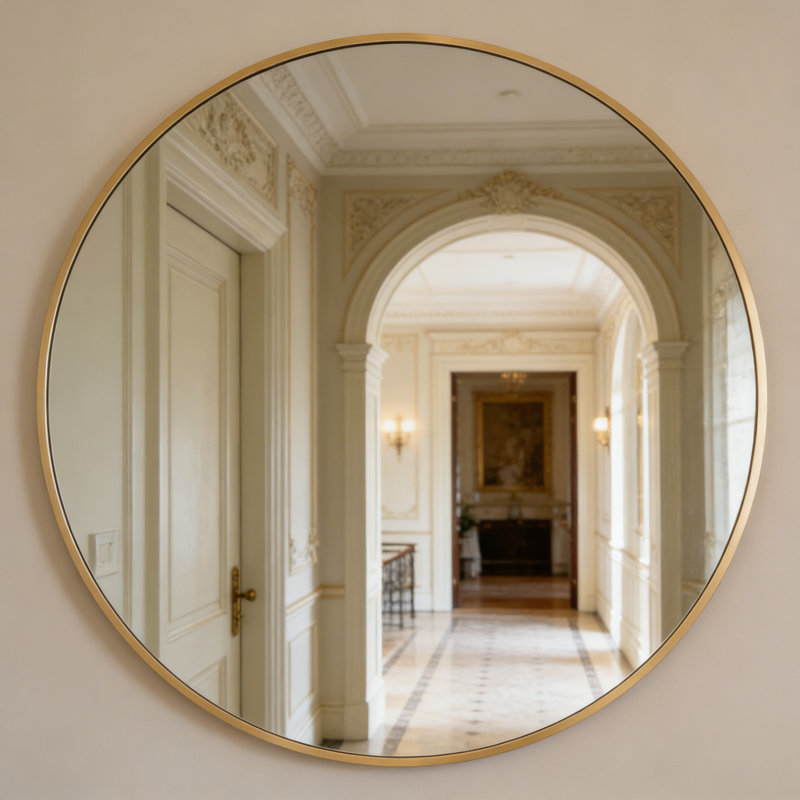 Miroir de salle de bain 32 po, 32 po x 32 po, Doré