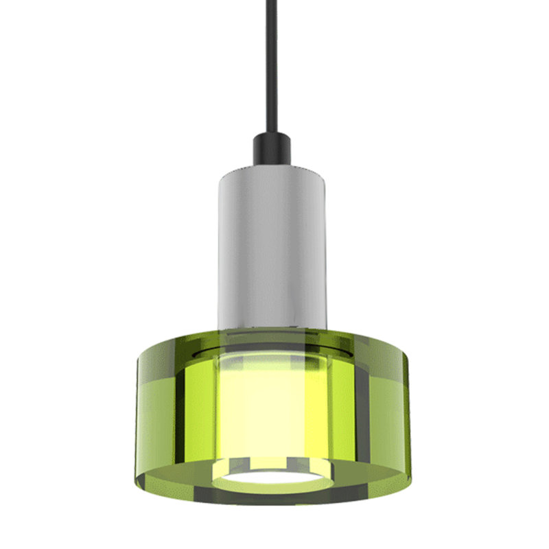 Gel Single Pendant, Polished Chrome, Green