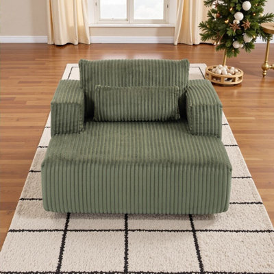 Modern Convertible Sofa Bed With Lumbar Pillows, Soft Corduroy Fabric, Space-Saving Design For Living Room & Bedroom