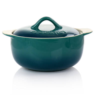 KOOC 10-in-1 Electric Dutch Oven, 6-Quart Blue, Slow Cook, Braise, Meat  Stew, Sear/Sauté, Enameled Cast Iron with Self-Basting Lid, 1500W