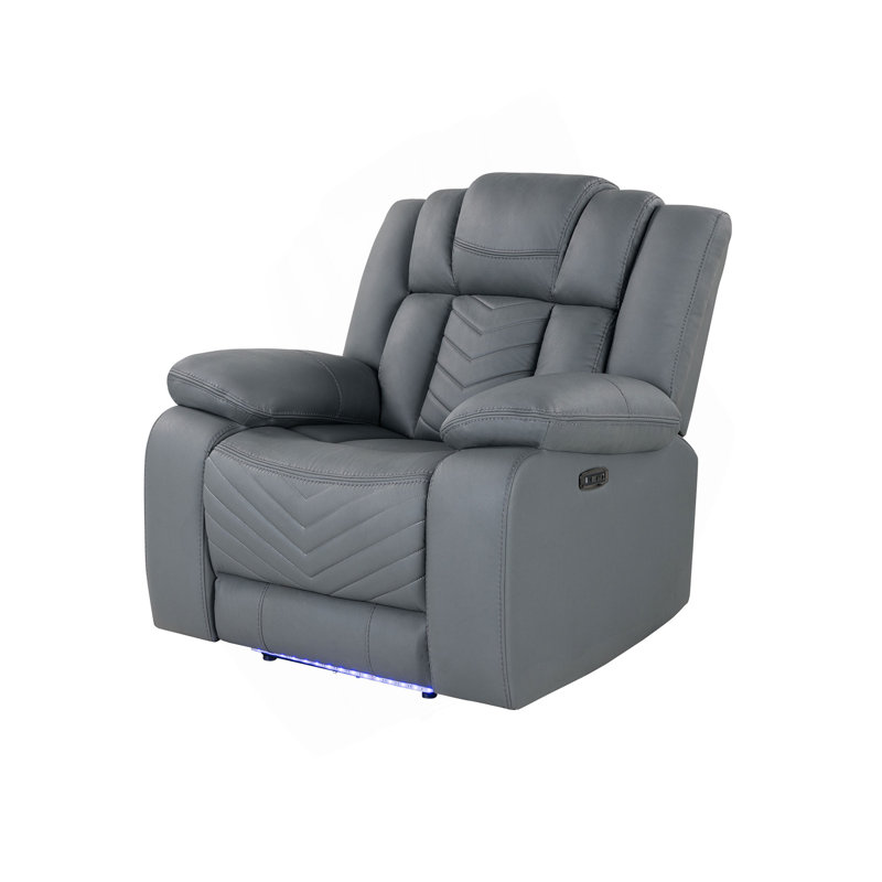 Fauteuil inclinable électrique gris avec DEL