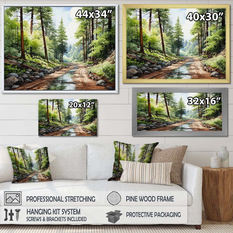 Forêt Bhumika, parc national Redwood I - reproduction, Cadre simple noir, H 12 po x l 20 po x P 1 po