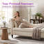 Chaise longue UNABO en velours avec rangement, fauteuil ergonomique avec accoudoir gauche et coussin lombaire-129022224