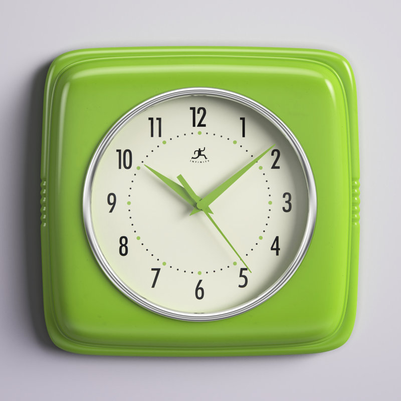 Horloge murale en plastique 9,25 pouces Orrwell, Vert pomme