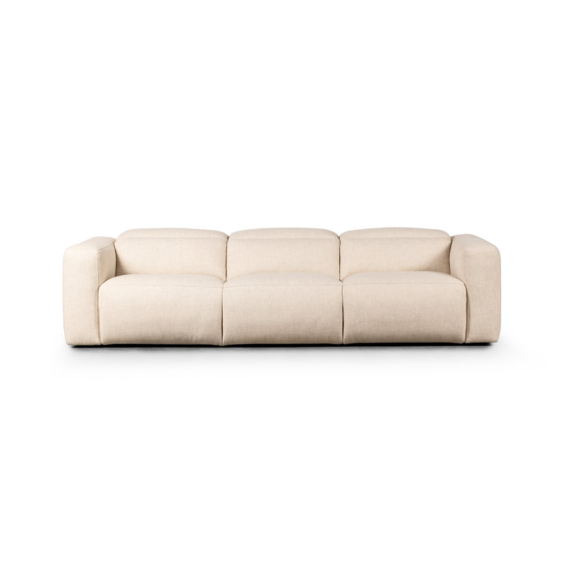 Radley 124" Leather Power Reclining Sofa, Antigo Natural Polyester Blend