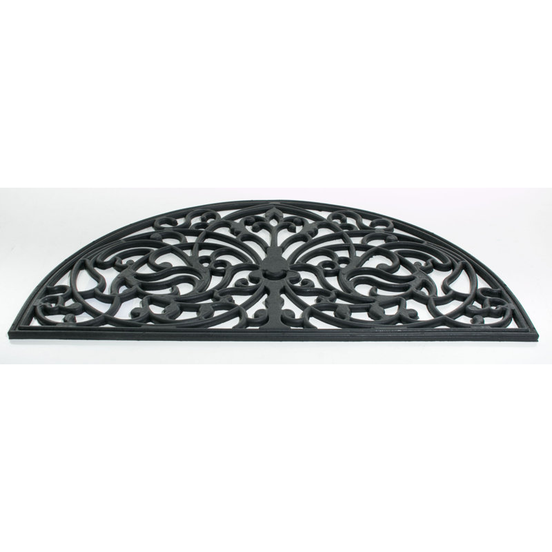 Demi-cercle 30 po x 18 po tapis de porte extérieur antidérapant Needville, Demi-cercle 1 pi 6 po x 2 pi 6 po
