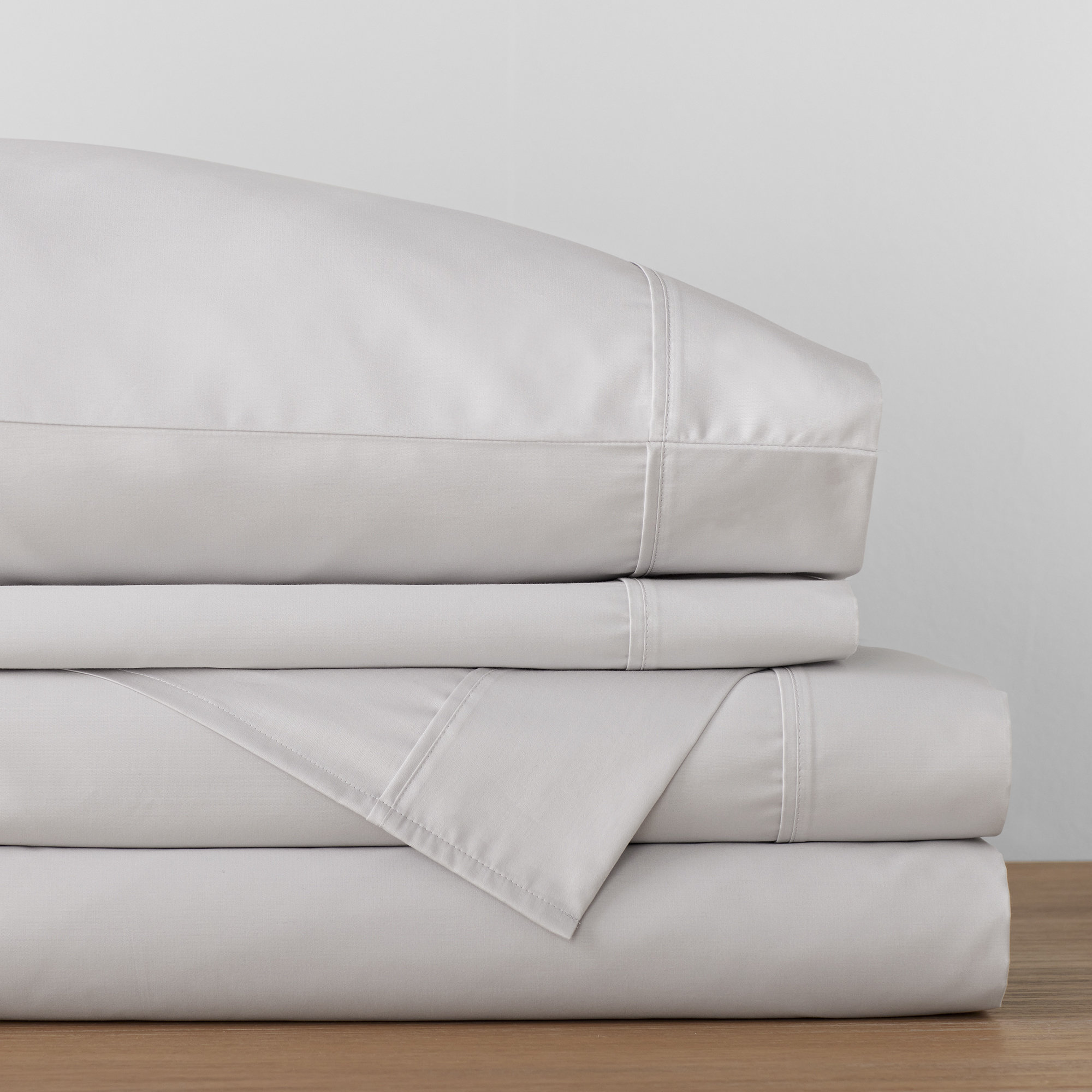 Hayward Egyptian Cotton Sateen Sheet Set, Soft Gray, King