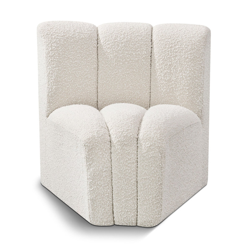 Iyahna Upholstered Side Chair, Cream Boucle Fabric