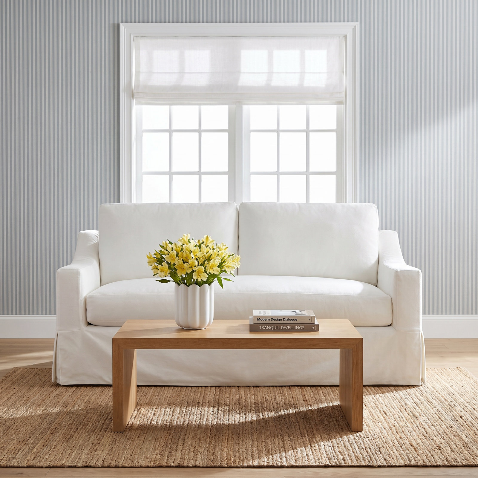 Cranbrook 78'' Upholstered Sofa, Drusky Ivory Sustain® Basketweave