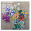Art mural en verre épique «Lézard Bouquet» par St Hilaire Elizabeth, 12 po x 12 po