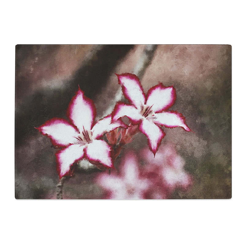 Lily Flowers Painting Chopping Board, 0.4cm H x 20cm W x 28.5cm L