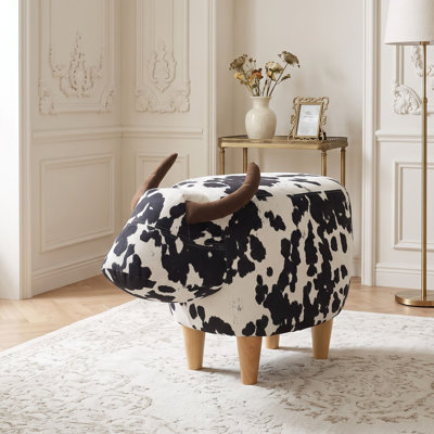 Upholstered Velvet and Polyester Footstool