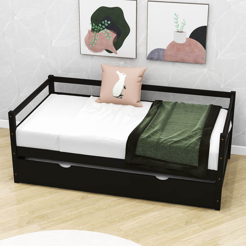 Dystiny Twin Size Wood Daybed with Twin Size Trundle, Espresso