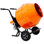 Mélangeur de ciment portatif horizontal 5CUFT (150L), mélangeur de béton portatif 110V-60HZ, couleur orange, certifié CSA