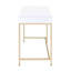 Bureau contemporain avec finition blanche ultrabrillante et détails dorés élégants