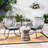 3Pc Chat For Patio - Gray Pe & Iron Outdoor Seating With Waterproof Fabric, 29.06" D X 27.26" W 33.68" H, 41.31 Lb. Weight Chatting Garden + Furnishings 28.5 In 27.26 33.68 Lb