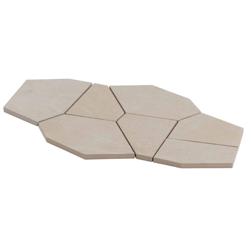Monolith 11.81 In. X 19.68 In. Organic Pattern Matte Porcelain Mosaic Floor And Wall Tile (1.19 Sq. Ft. / Each), Crema Beige