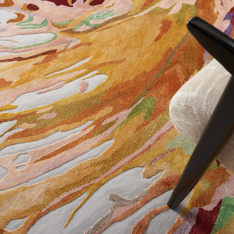 Viscose Abstract Indoor Rug, Rectangle 7'9" x 9'9"