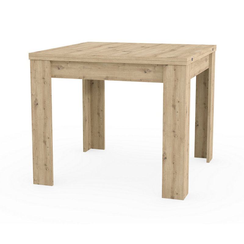 Dunmall 90 - 180cm L x 90cm W Extendable Dining Table, Artisan Oak, Artisan Oak