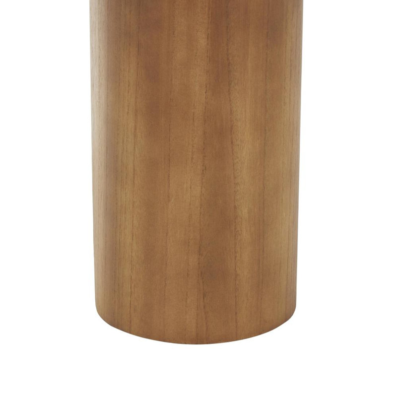 Table d'appoint à piédestal en bois avec plateau carré Atiyanna, Brun