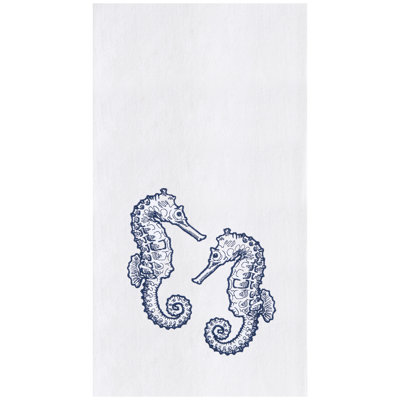 Serviette de toilette brodée Blue Seahores