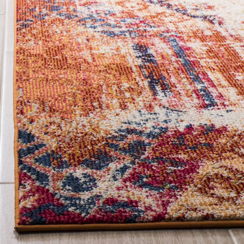 Tapis orange Hertzler, Rectangle 6 pi 7 po x 9 pi 2 po