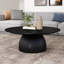 Table de bout ronde avec table basse en bois