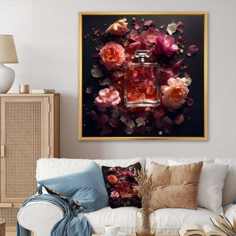 «Orange Perfume Fragrance Connoisseur II», reproduction sur toile encadrée, H 36 po x l 36 po x P 1,5 po, Cadre flottant doré