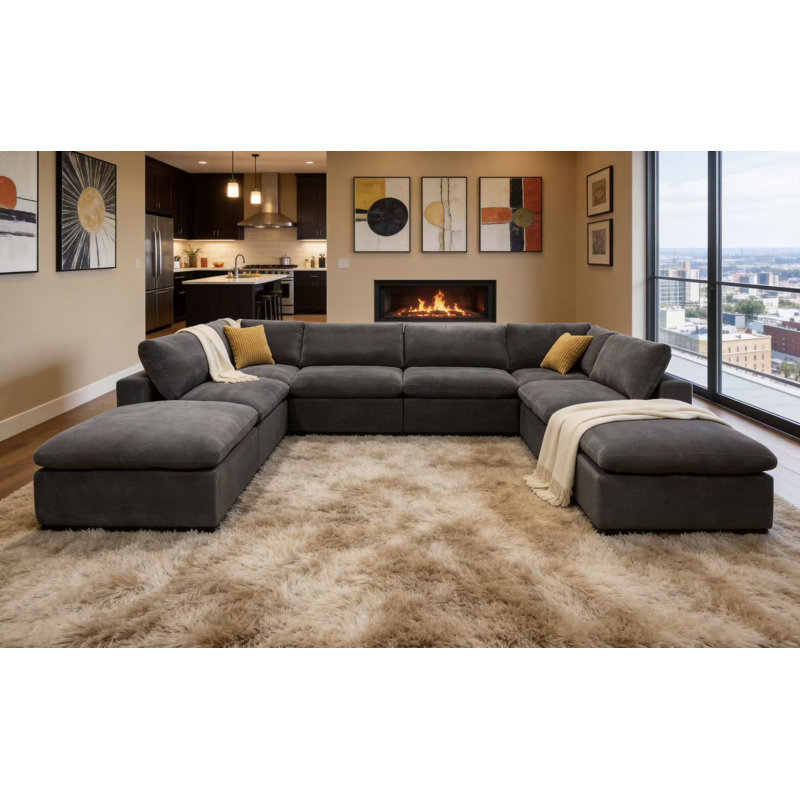 Canapé modulaire Mundspar, Gris clair