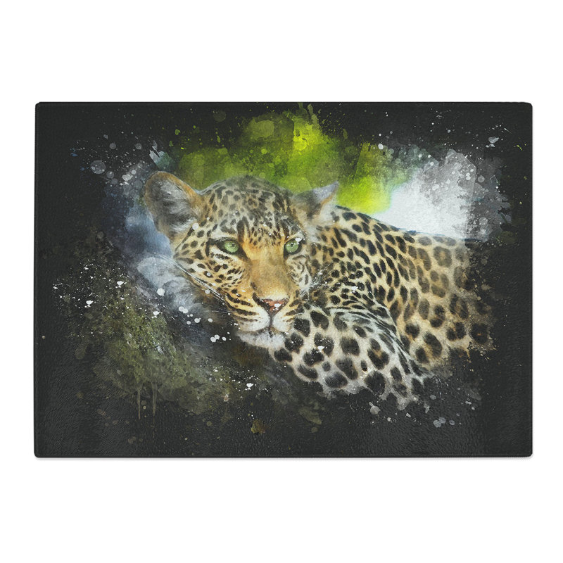Leopard Vol.2 Paint Splash Chopping Board, 28.5cm W x 39cm L