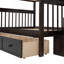 Lit superposé en escalier avec tiroir, rangement et garde-corps pour chambre à coucher-32874496