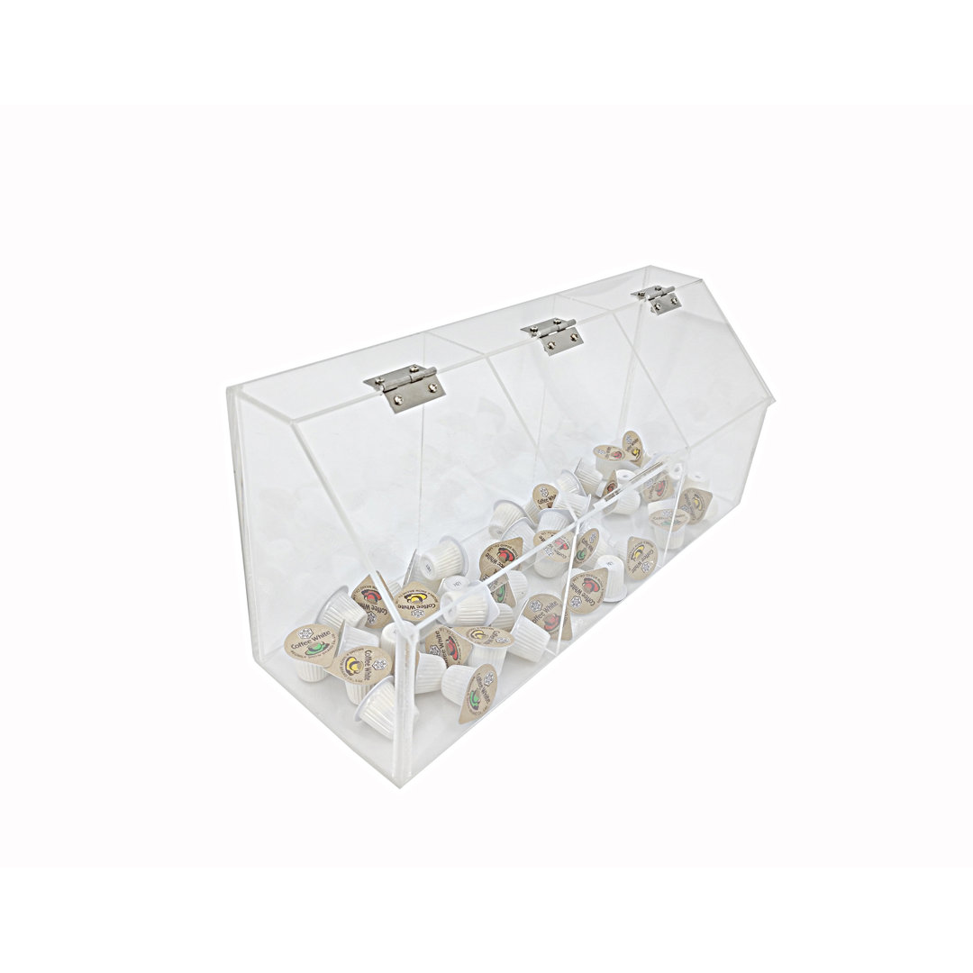 Plaxiglass Clear Acrylic 3 Compartment Toppings Bin 15.5 x 7 x 5 Inches Prep & Savour