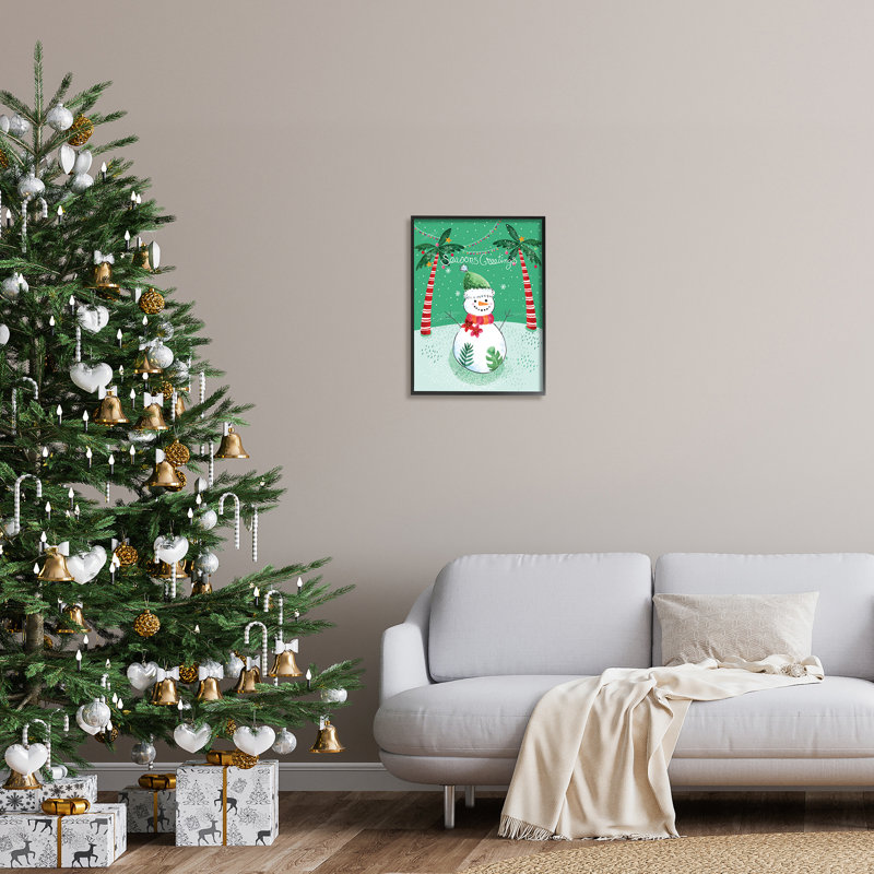 Season 'Greetings, H 20 po x l 16 po x P 1,5 po, Giclée encadrée noir minuit