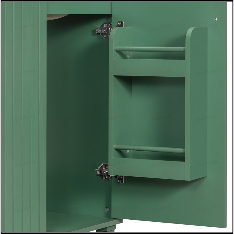 Meuble-lavabo 24 po avec rangement latéral ouvert, Vert
