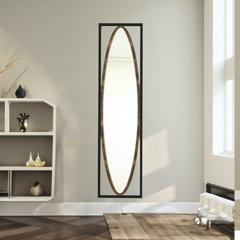 Wood Flat Floor Mirror