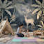 Décoration murale amovible de faon tropicale aquarelle-1111464218-1111464221