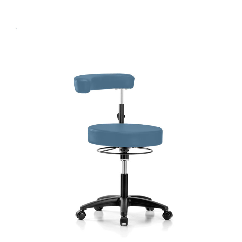 Tabouret à hauteur réglable Nama, Vinyl bleu colonial, H 39 po x l 24 po x P 24 po