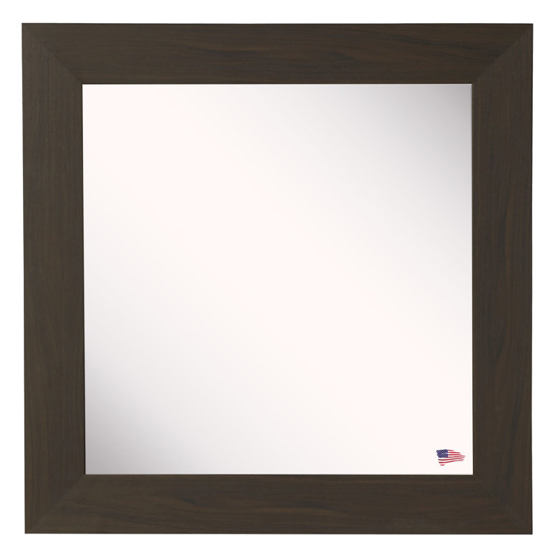 Ensemble de miroirs muraux carrés noirs en noyer, Acajou foncé