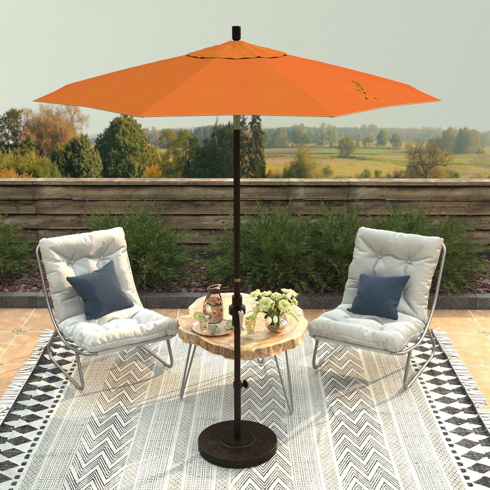 Che 90'' Outdoor Umbrella, Tuscan Performance Canvas