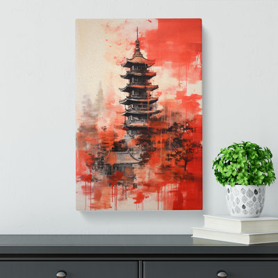 Pagoda Gestural No.2 - Wrapped Canvas