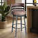 Deherrera Modern Swivel Counter or Bar Stool with Open Low Back and Footrest in Metal and Faux Leather