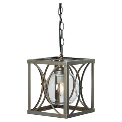Adella 1 - Light Silver Square/Rectangle Pendant