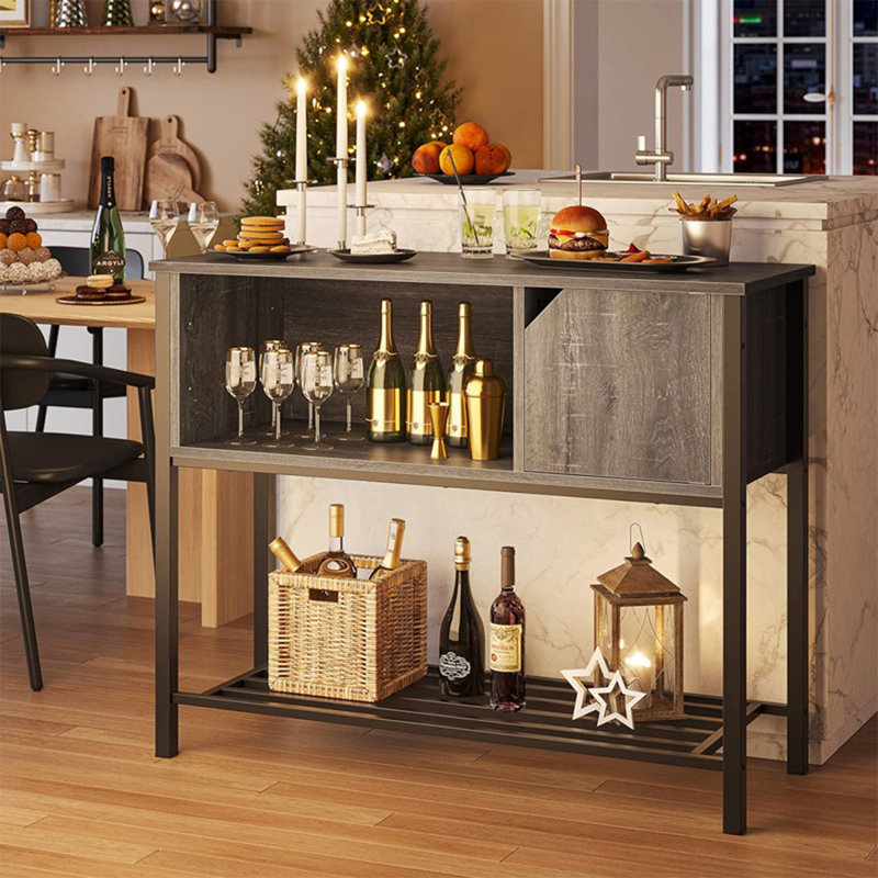 Console rectangulaire noire en bois manufacturé, H 31,5 po x L 47,24 po x l 13,78 po