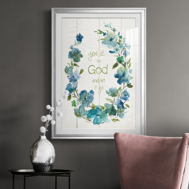 «Offrez-le à Dieu» - Reproduction d'art textuel sur papier encadré, H 26,5 po x l 36,5 po x P 1,5 po, Argent