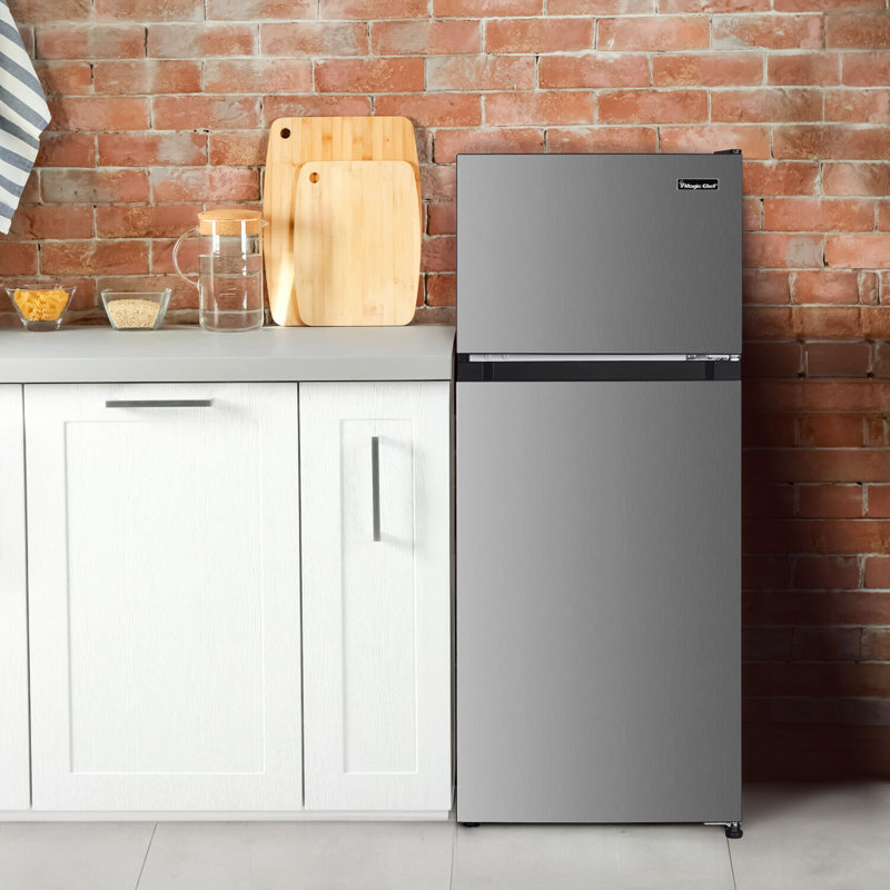 Magic Chef 4.5-cu. ft. Mini Refrigerator with Freezer in Platinum Steel, Platinum Steel