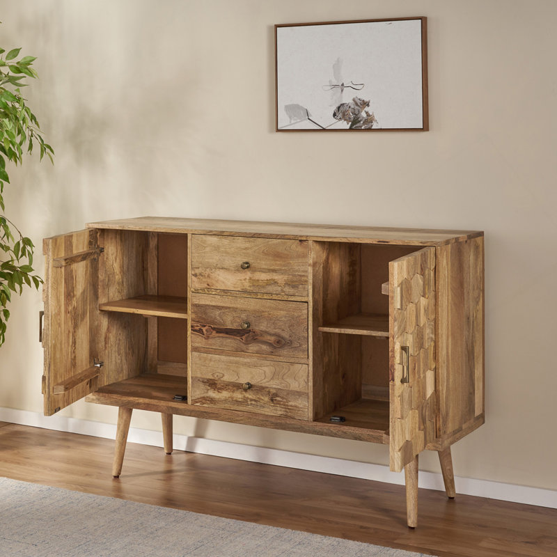 Buffet 3 tiroirs avec 2 portes (pieds KD)