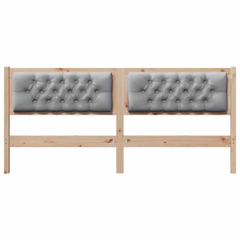 Solid Wood Headboard, Brown, Queen, Light Grey